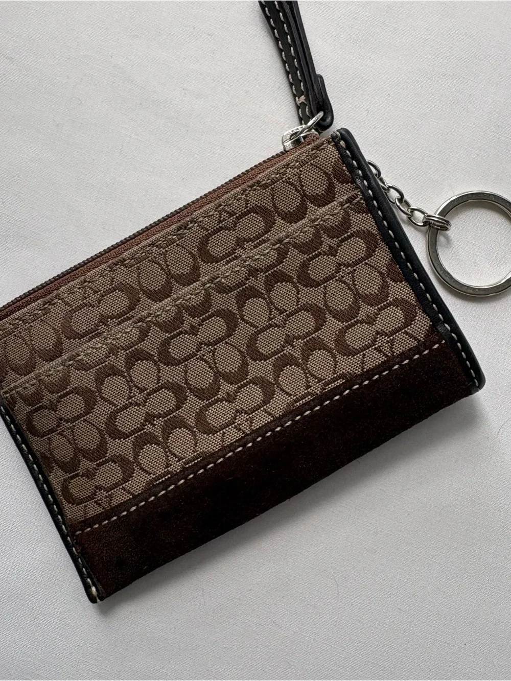 Vintage Y2K Coach Signature Canvas Coin Purse Cardholder Wallet